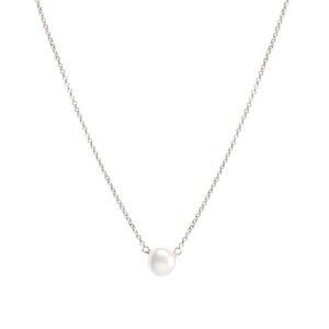 Dogeared Silver Small Pearl Dainty 16" Necklace